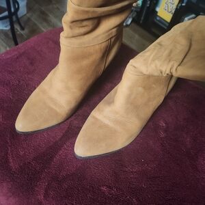 Women’s Slouchy Pointed-Toe Mid-Calf Boots - Tan